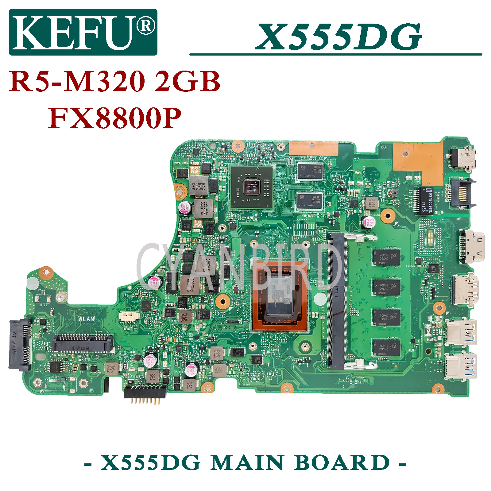 

KEFU X555DG original mainboard for ASUS X555D X555Y X555YI with 4GB-RAM FX-8800P R5-M320 2GB Laptop motherboard