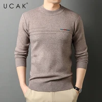 ucak brand casual sweater clothing new arrival zipper solid color streetwear sweater pull homme autumn winter pullover u1330