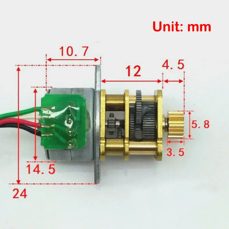 Редукционный шаговый двигатель Micro 15 мм постоянный ток 5 В 12 в большой крутящий