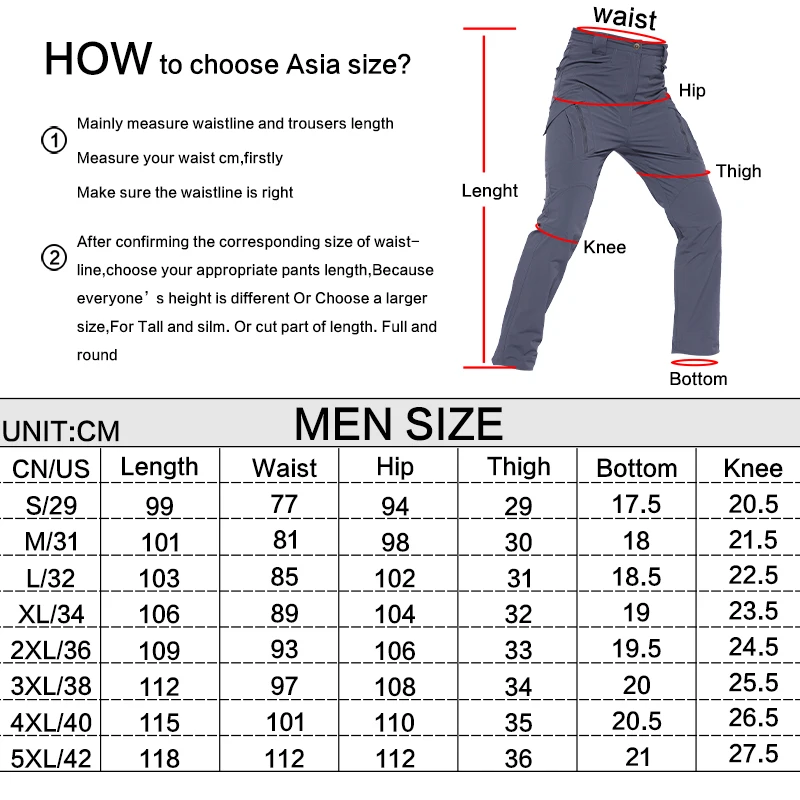 

Cargo Pants Men Summer Thin outdoor Camping Trekking Mountain Hiking Army Military Waterproof Tactical Quick Dry Work Trousers
