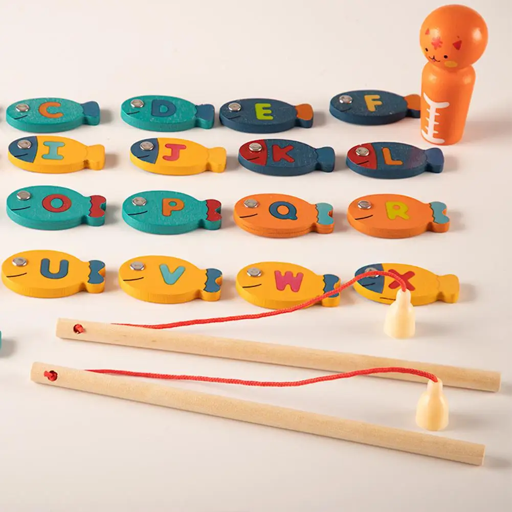 

Hobbylane Kids Dual Purpose Wooden Fishing Game Educational Toy for Toddlers Kids