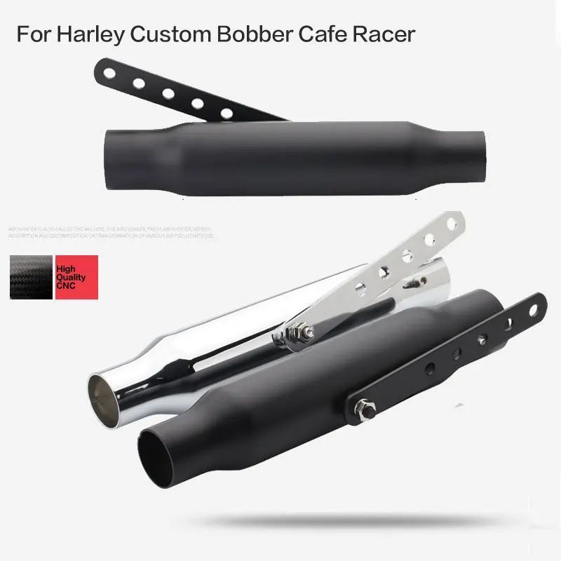

Выхлопная труба для мотоцикла Harley Cafe Racer, глушитель, винтажный наконечник, задняя трубка, 35-43 мм