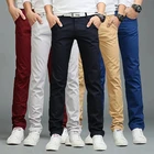 Брюки мужские классические стрейчевые, повседневные модные удобные деловые эластичные прямые штаны из хлопка, 8 цветов, весна-осень 2021