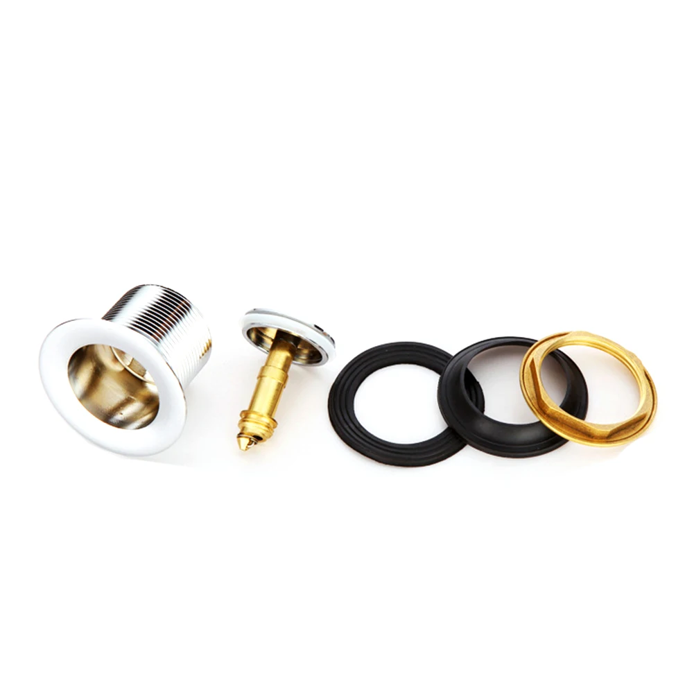 

Sink Basin Accessory Drain Plug Bathtub -Up Waste Strainer Bathroom Thicken Universal Filter Easy Install Push Down