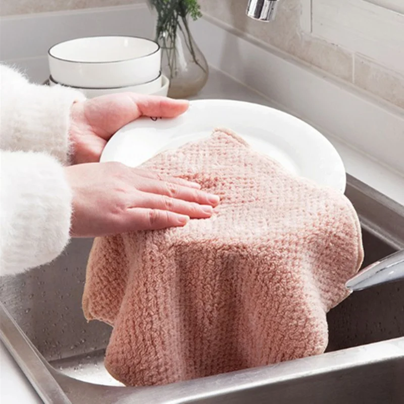 Кухонное полотенце из кораллового флиса посуда сковорода ткань для удаления