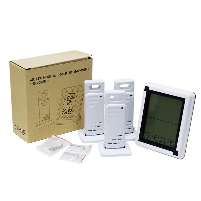 Сенсорный экран Беспроводная метеостанция ℃/Thermometer термометр гигрометр с 3