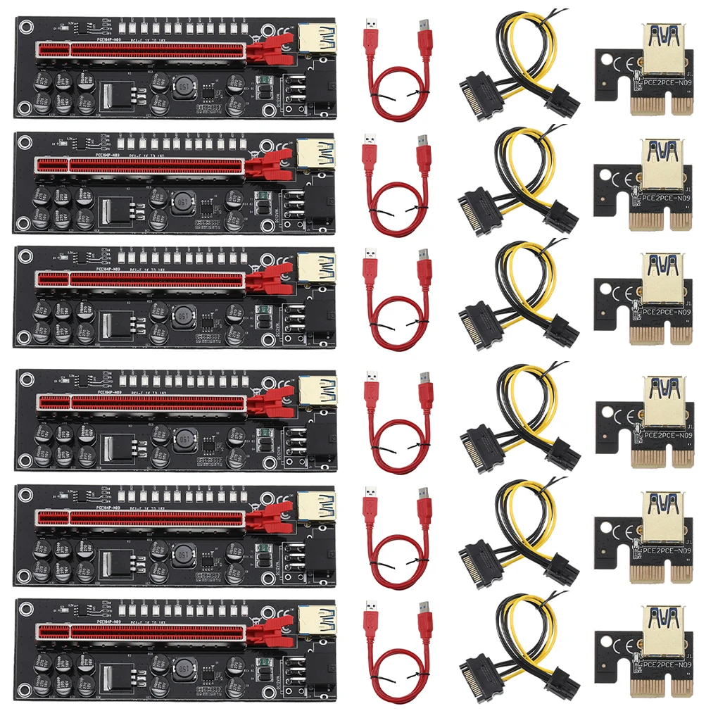 

6 шт., USB 3.0 PCI-E Райзер VER011 Express 1X 4x 8x 16x