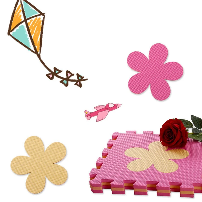 

9 Pcs Baby Play Puzzle Mat Flowers Shape EVA Foam Pad Inter Locking Mats Kids Playmat Crawling Pad Activity Floor Mat