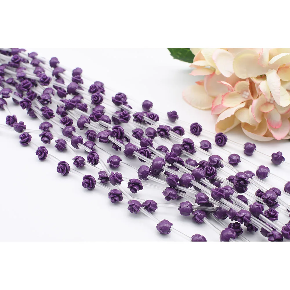 

12mm Dark Purple Rose flower synthesized by environmental protection resin and stone powder DIY bracelet necklace jewelry making