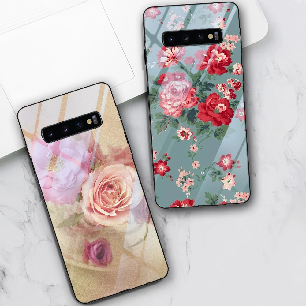 

Flower Rose Case For Samsung Galaxy S21 S10 S9 S8 S10e S20 Ultra A51 A71 A50 A20E A70 01 Note 20 10 9 8 Plus Tempered Glass Back