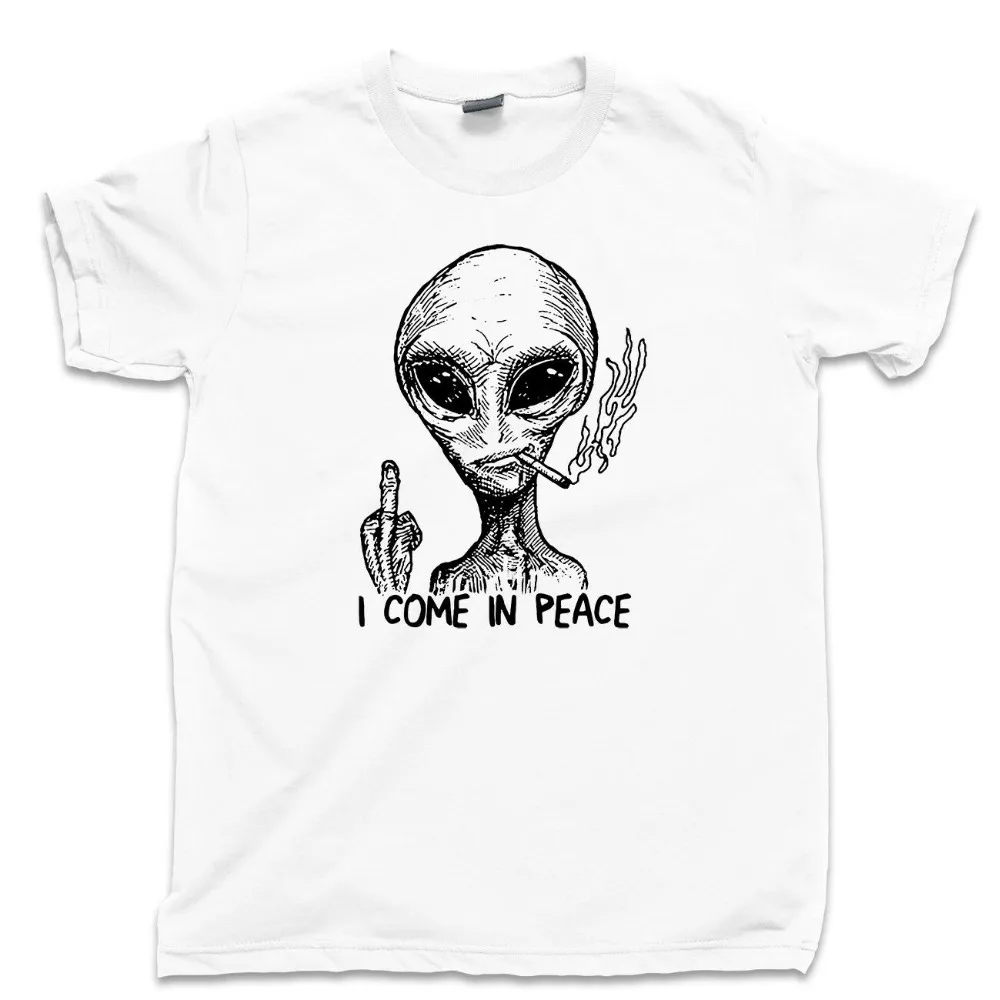 

Alien I Come In Peace T Shirt Extraterrestrial Ufo Area 51 Roswell Spaceship 2020 New T-Shirts Men Clothing High Quality Shirts
