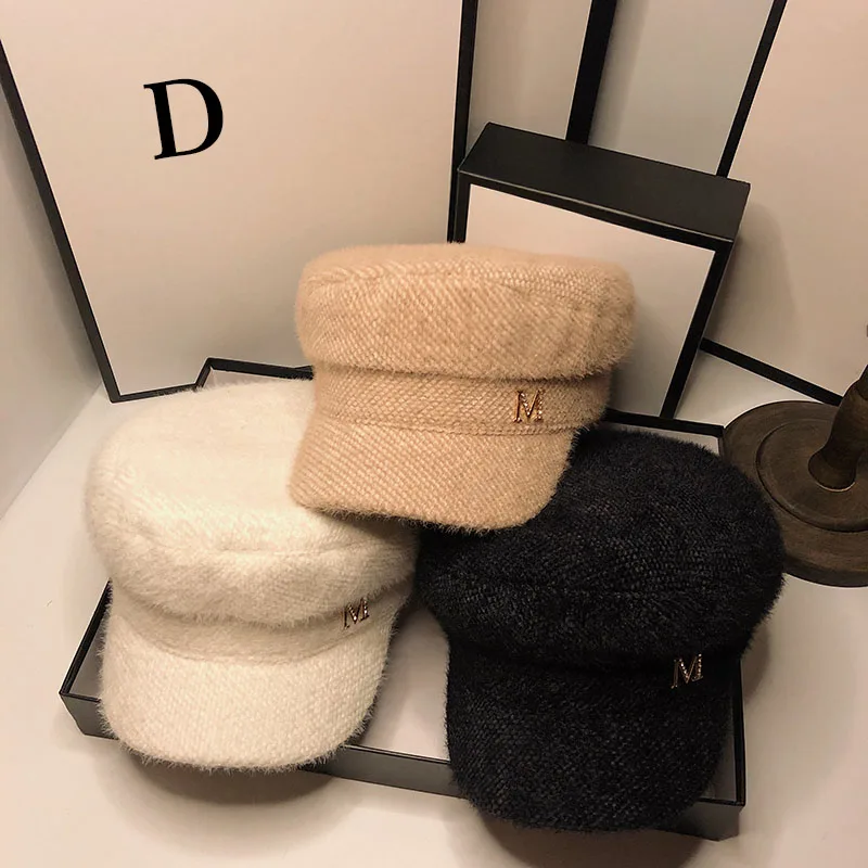 HT105 Autumn Winter Hats for Women Solid Plain Octagonal Newsboy Cap Ladies Casual Wool Hat Winter Beret Women Painter Cap