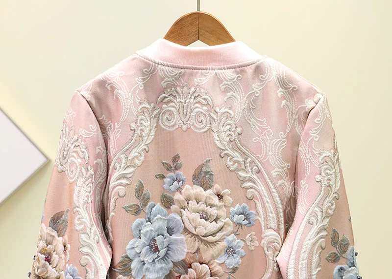 Autumn Winter Hot Sale Fashion Runway Designer Outwear Women Elegant Floral Embroidery Hollow Out Luxury Coat Short Jacket