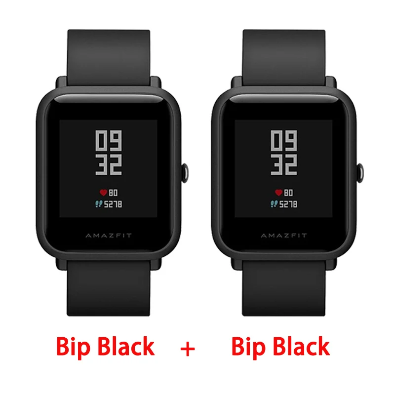 black-black Xiaomi huami Amazfit Bip gps Молодежные мужские и женские умные часы 2 Bluetooth пульсометр Huami xiaomi Amazfit Bip Lite pk BIP GTS - Цвет: black-black