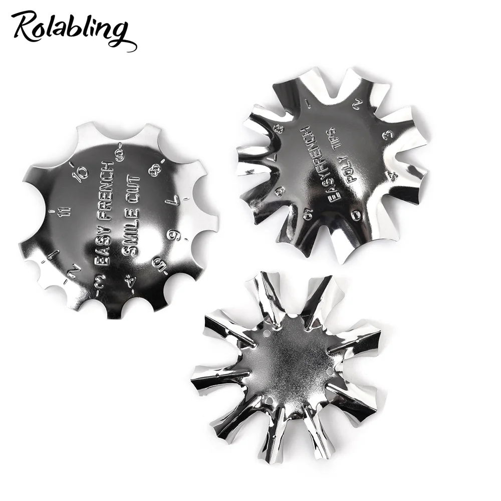 Rolabling 3 Types Easy French Smile Cut Line Nail Stencil Cutter Trimmer Clipper Multi-size DIY Manicure Accessories | Красота и