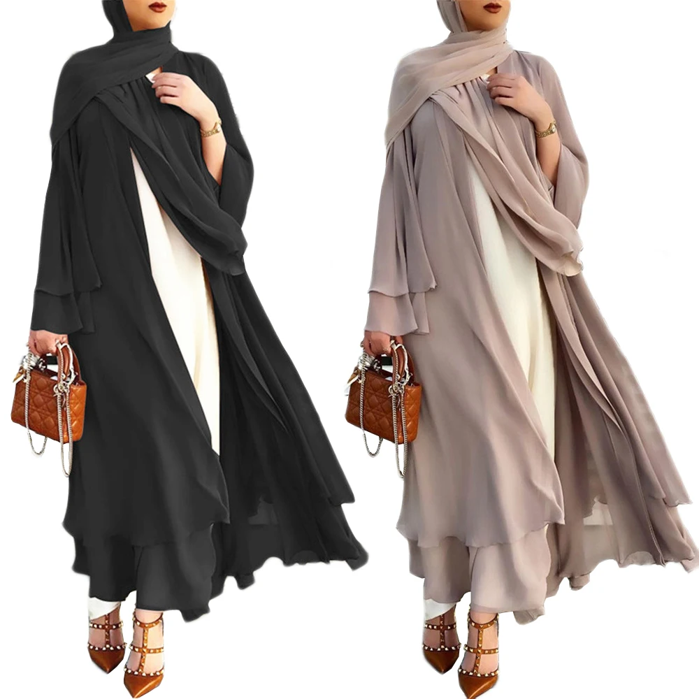 Дубай открытая абайя кимоно мусульманский хиджаб платье для женщин индейка кафтан абайя Исламская одежда марокканский кафтан Рамадан хала...