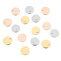 50pcslot stainless steel 6mm 8mm 10mm 12mm blank tags diy for jewelry making round charms pendant wholesale