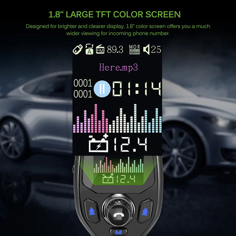 Bluetooth 5 0 5V3. 1A fm передатчик адаптер напряжение батареи двойной USB зарядное