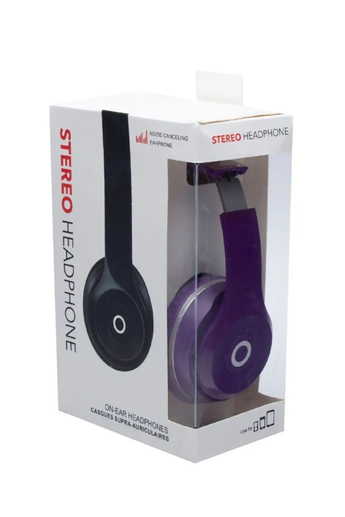 

Purple Wired With Mic Foldable Ear Headphones