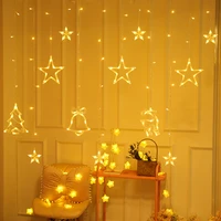 220v led star moon wish ball curtain light christmas tree garland string fairy lights outdoor for wedding party holiday decor