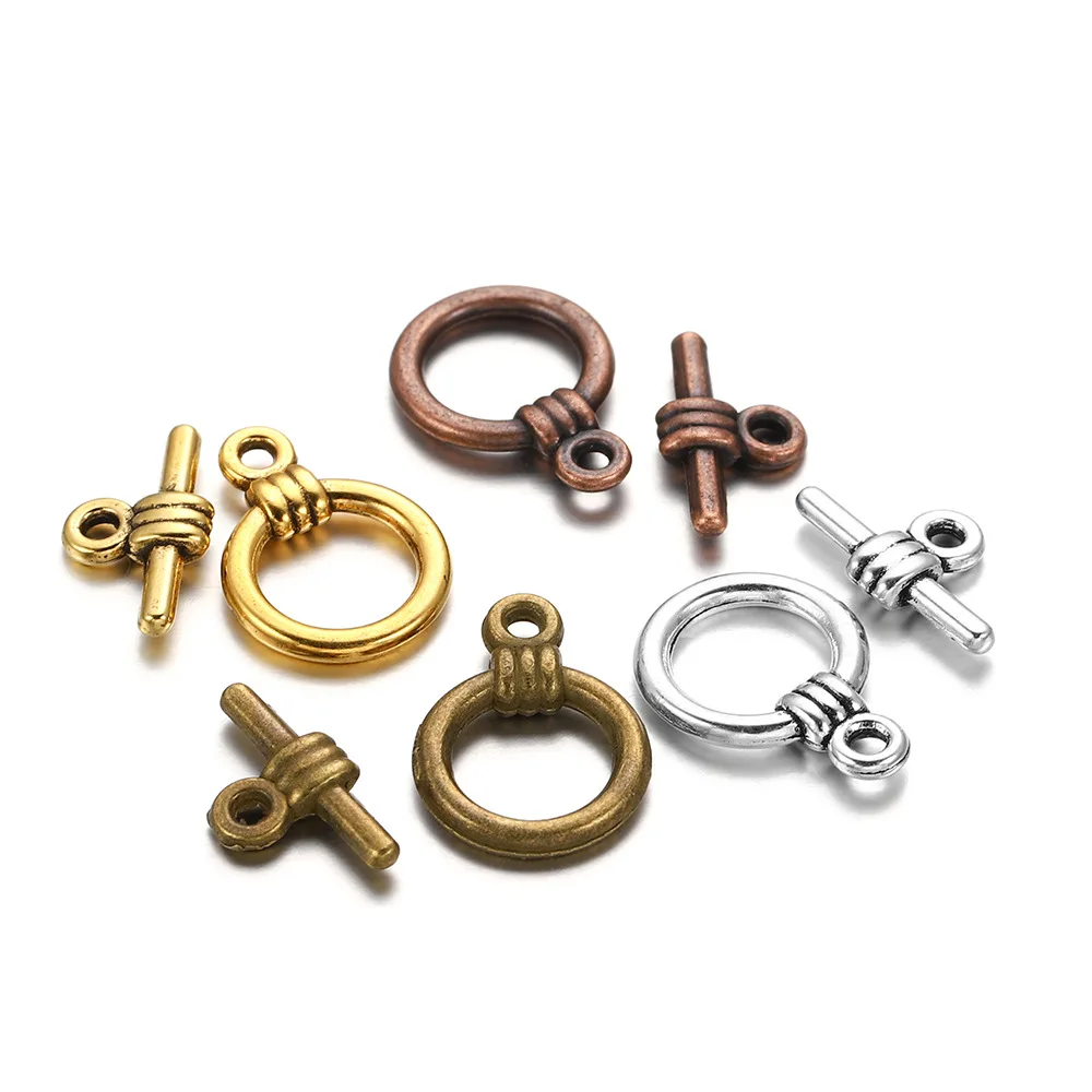 

10Sets/Lot Simple Alloy OT Clasps Chunky Toggle Buckle Connectors Round Clasps for Jewelry DIY Accessories Findings