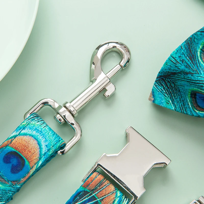 Персонализированные павлиньи узоры ошейник для собак буксировочный трос набор с