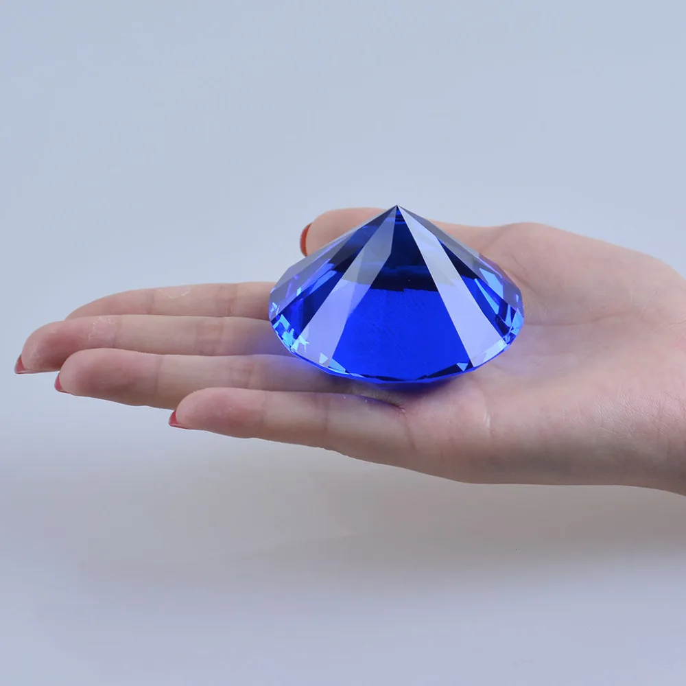 

30mm-150mm Dark Blue Crystal Glass Diamond FengShui Ornaments Home Decorative Ball For Wedding Miniatures Accessories Gifts