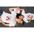 Летняя футболка для мальчиков и девочек, Модный повседневный топ с коротким рукавом и головой Микки Мауса, для взрослых, для всей семьи