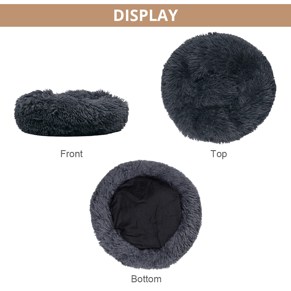 Круглая кровать для собаки моющийся длинный плюшевый домик собак кошек супер