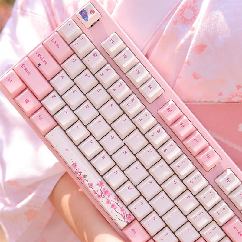 varmilo sakura MY68C 68key pink mechanical keyboard wired static capacitance axis V2 white backlit computer gaming keyboard