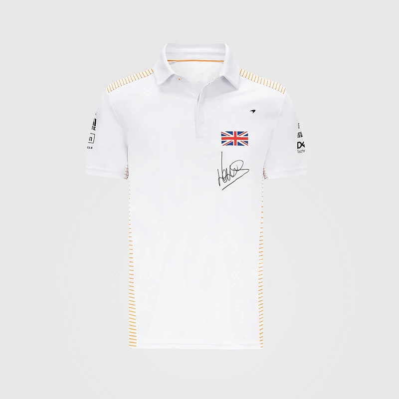 Рубашка поло McLaren F1 team 2021 с отложным воротником белая черная спортивная