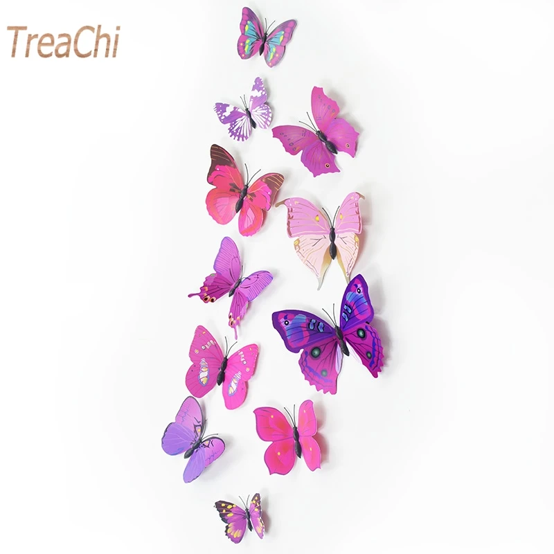 12 шт. художественный дизайн 3D бабочка Свадебный декор наклейка на стену домашний