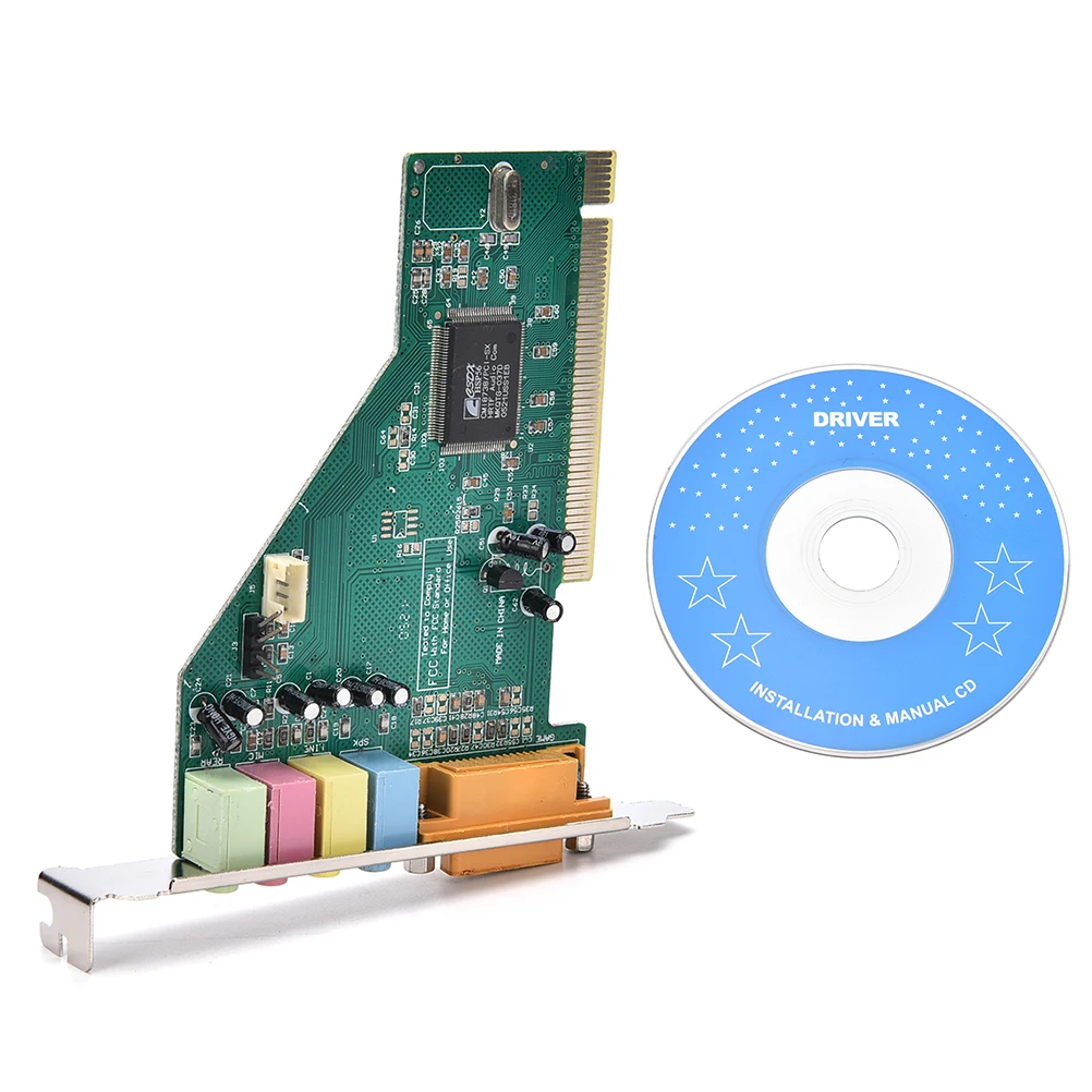 Популярная 4-канальная акустическая карта 5 1 Surround 3D PC PCI со звуковым интерфейсом с