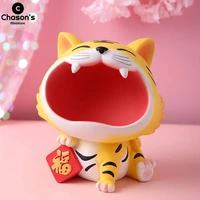 2022 tiger lucky cat figurines money box table tray snack food candy jar chinese new year home car desktop ornament decoration