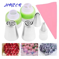 2 8pcs cake decorating tools confectionery bag silicone rose leaf icing piping cream pastry nozzle diy baking decorating tools