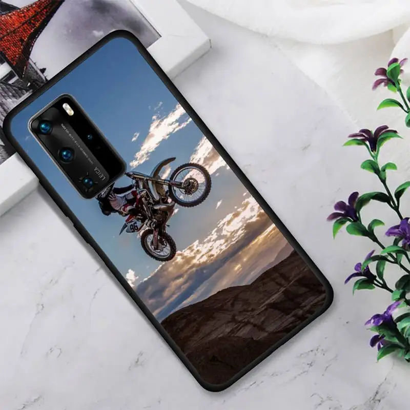

Moto Cross Motorcycle Sports Phone Case For Huawei P9 P10 P20 P30 P40 Novi Lite Pro Smart Fundas Cover