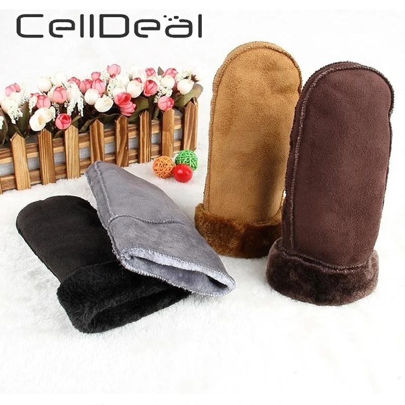 1 пара теплых митенки перчатки зимние уплотненные для пары женские из имитации