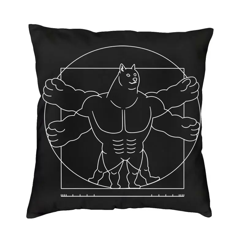 

Vitruvian Swole Buff Doge Cheems Pillow Case Decor Home Doge Memes Modern Cushion Cover Soft Pillowcase Living Room Decoration