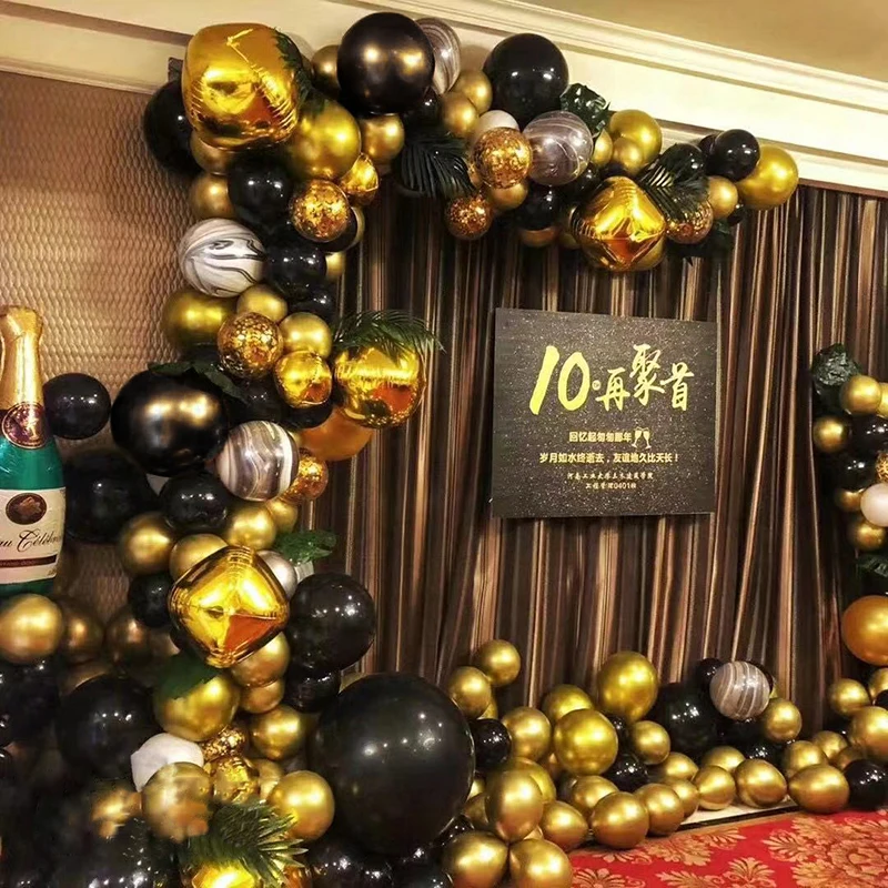 Индивидуальные вечерние Черное золото средневековая ретро тема набор юбилей