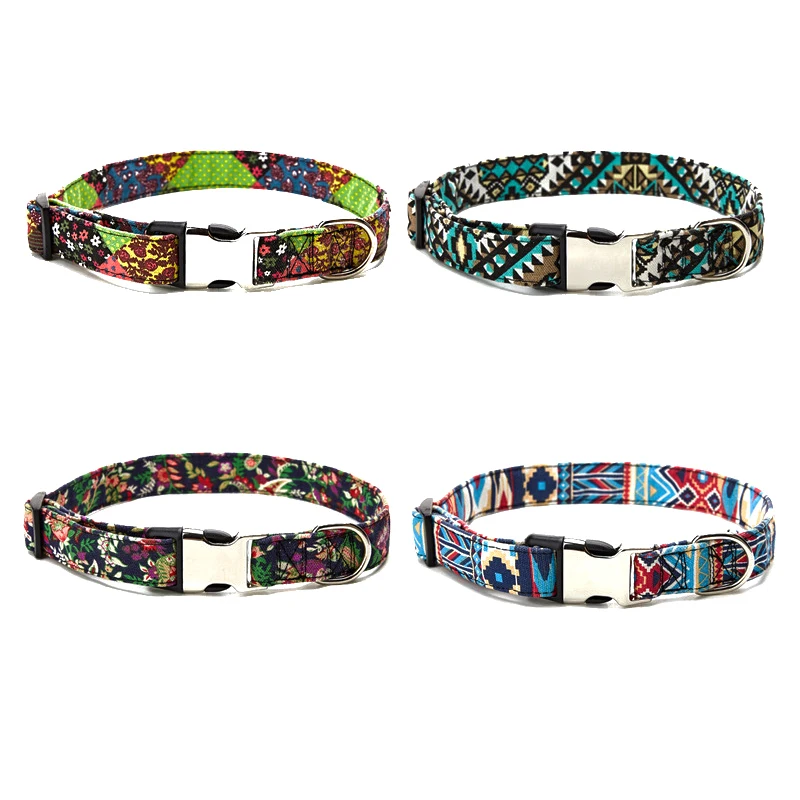

Dog Bohemian Collar Soft Cotton Pet Dog Collar For Small Medium Large Dogs Colorful Neck Strap Puppy Kitten Cats Collar