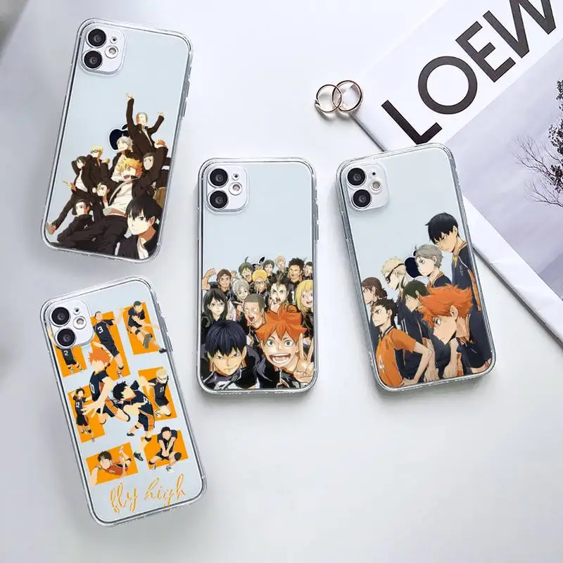 

haikyuu hintergrund japanese anime Phone Case Transparent for iPhone 7 8 11 12 13 mini pro X XS XR MAX Plus
