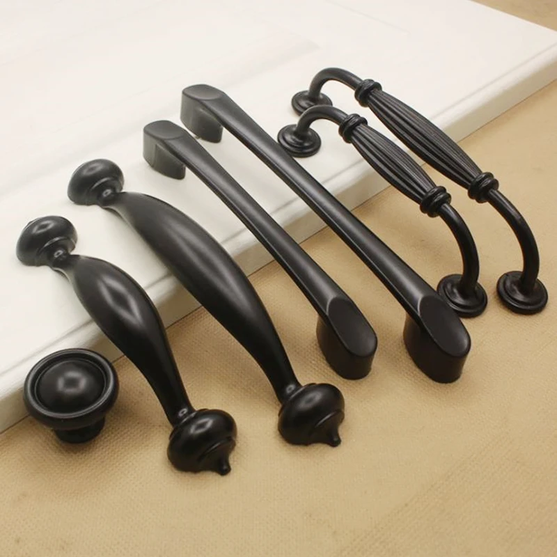 Современная матовая черная ручка для мебели LCH шкафа в европейском стиле садовая