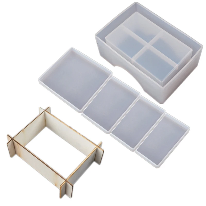 

6Pcs Handmade Silicone Square Coaster Molds for Tea Mat Resin Casting Epoxy Resin Coaster Molds Kit Resin Craft Tools