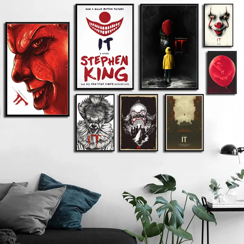 Картина из фильма оно Stephen King ужасы плакат шелка на холсте со звездами для