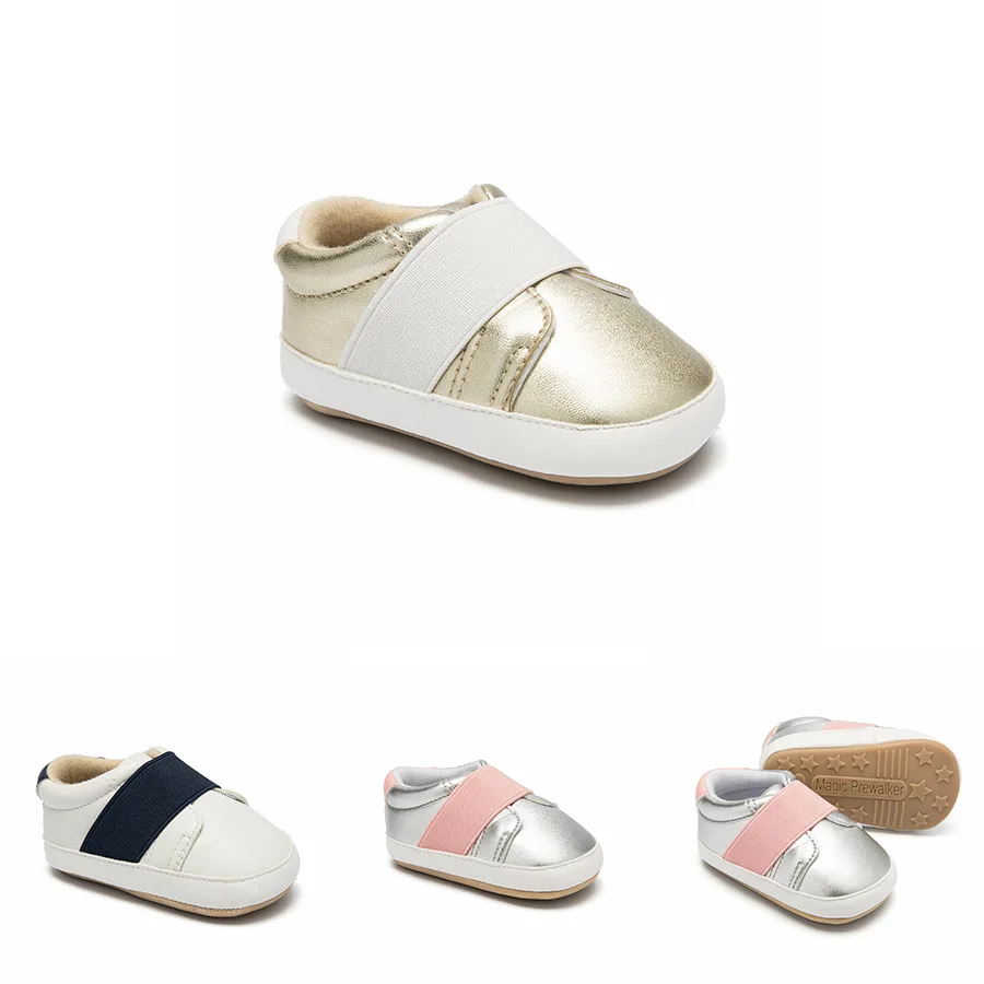 

Ботинки для новорожденных мальчиков золотистые и Серебристые домашние мягкие Нескользящие ботинки на нескользящей подошве для отдыха бот...