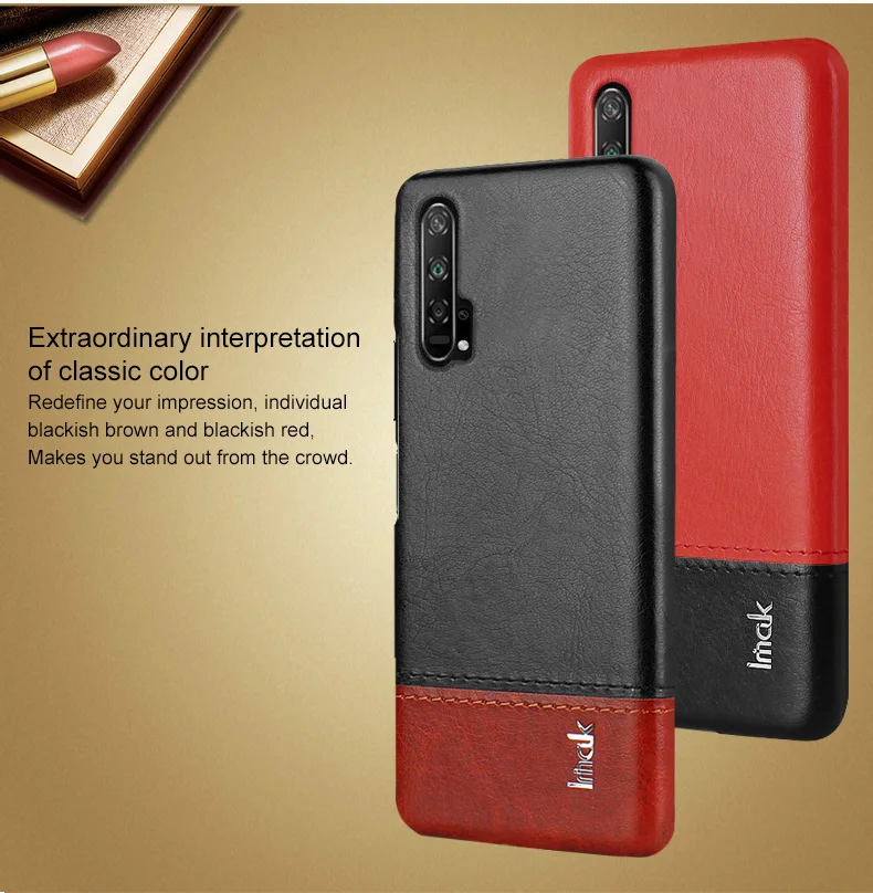 Роскошные Чехлы Imak Ruiyi для huawei Nova 5t Honor20 Honor 20 Pro, тонкий чехол для задней крышки телефона, жесткий чехол для ПУ ПК, облегающие накладки