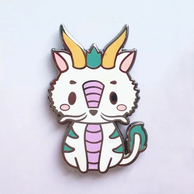 

Cartoon Anime Spirited Away Kawaii River God White Dragon Hard Enamel Brooch Badge Pin Hat Brooch Shirt Lapel party Jewelry Gift