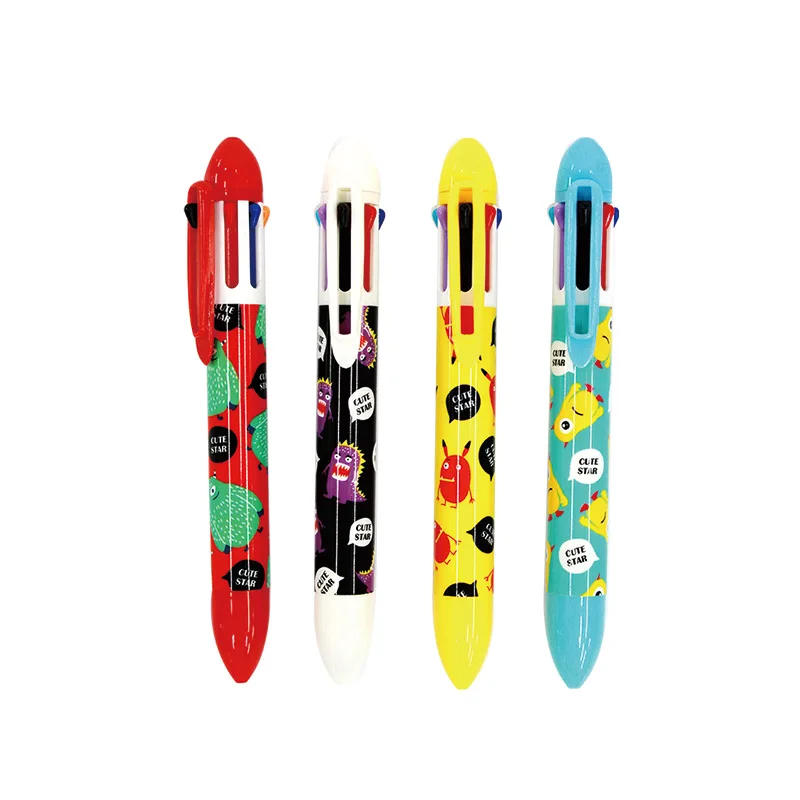 

36 pcs/lot Creative Monster 7 Colors Ballpoint Pen Cute Press ball pens School Office writing Supplies Stationery Gift