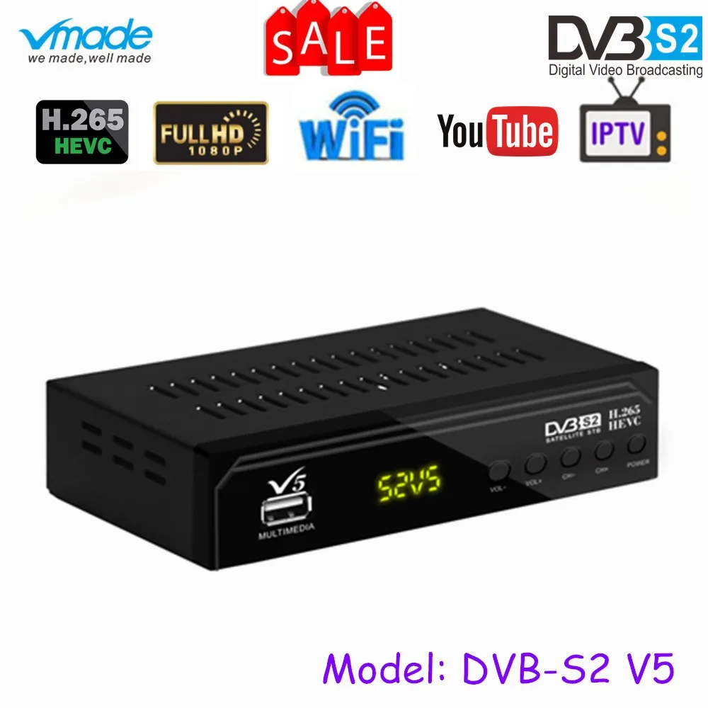 Новейшая Qriginal DVB S2 V5 спутниковая телеприставка Full HD 1080p H.265/HEVC поддержка CCCAM wifi YouTube DVB S2 V5 ТВ приемник тюнер