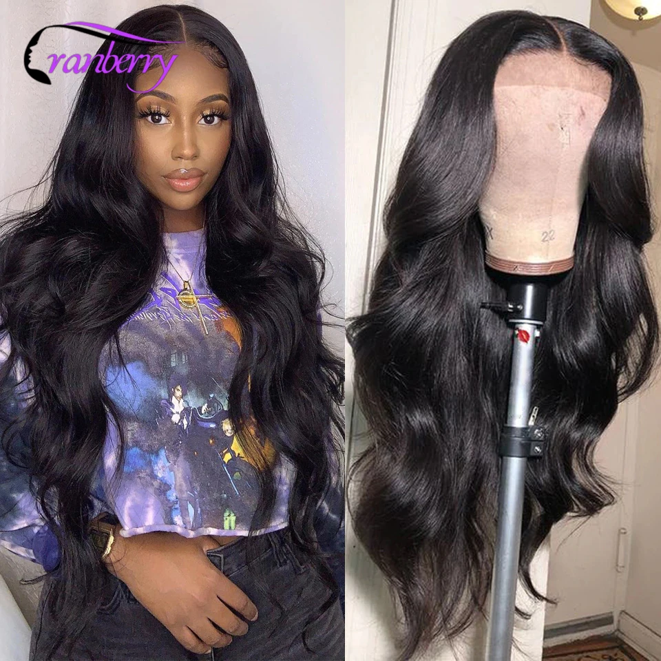 

Cranberry Hair Body Wave Closure Wig Remy Brazilian Human Hair Wigs For Women 4X4 Lace Closure Body Wave Wig Preplucked Hairline